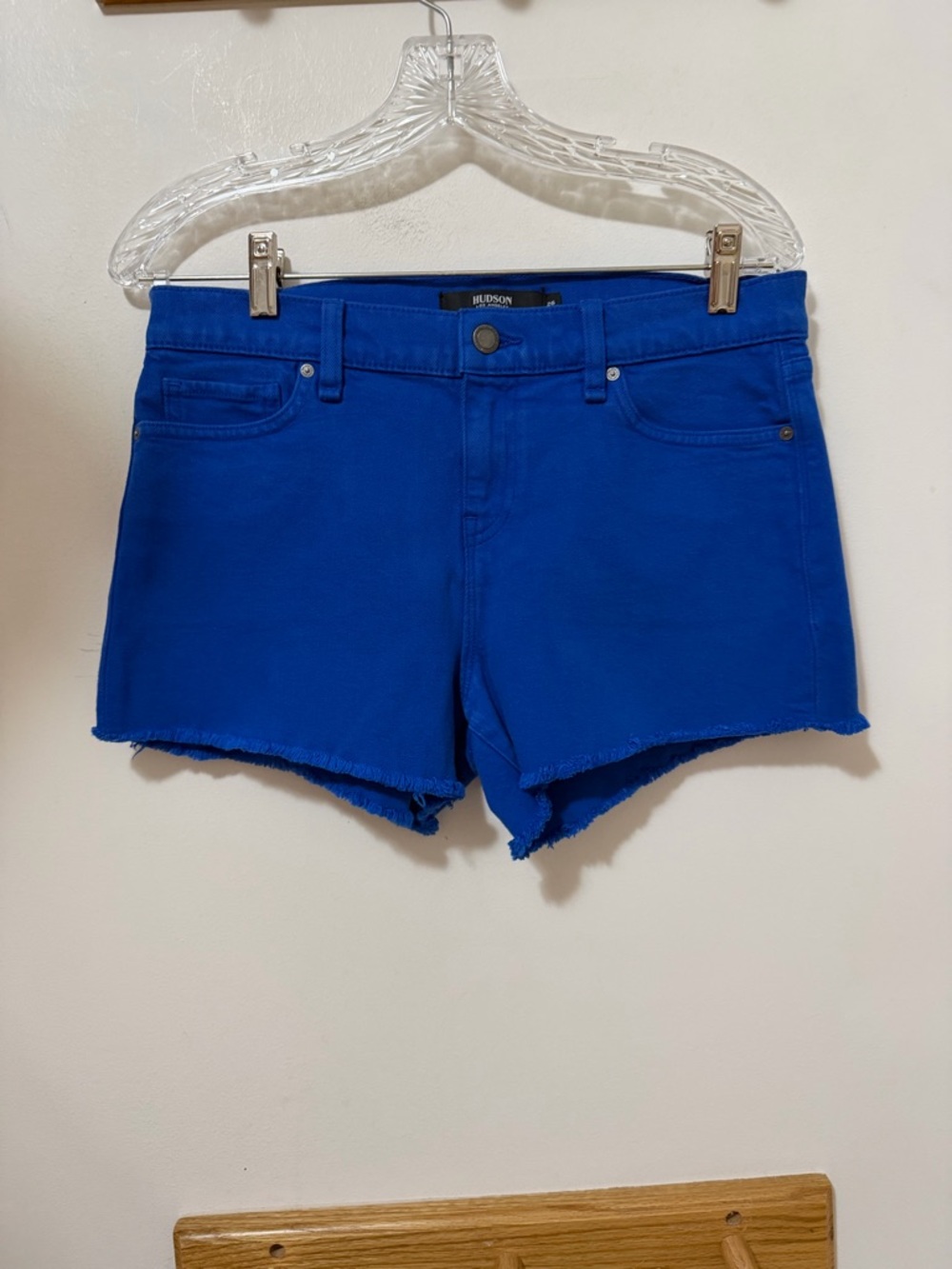 Hudson Jeans Cobalt Blue Denim Cutoff Shorts